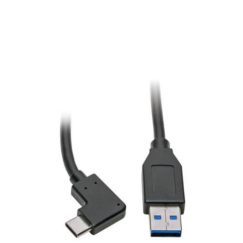 Bild von Tripp Lite U428-003-CRA USB-C-zu-USB-A-Kabel (Stecker/Stecker), rechtwinkliges C, USB 3.2 Gen 1 (5 Gbit/s), Thunderbolt 3-kompatibel, 0,91 m