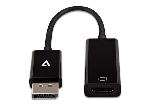 Bild von V7 Videoadapter DisplayPort (m) auf HDMI (f, flach), schwarz