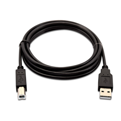 Bild von V7 USB Kabel USB 2.0 A (m) auf USB 2.0 B (m), schwarz 2m 6.6ft