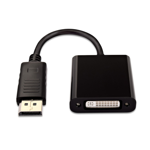 Bild von V7 Videoadapter DisplayPort (m) auf DVI-I (f, aktiv), schwarz