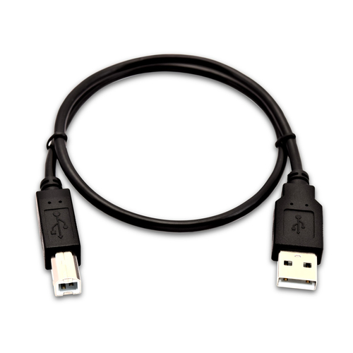 Bild von V7 USB-A-Stecker zu USB-B-Stecker, 0,5 Meter, schwarz