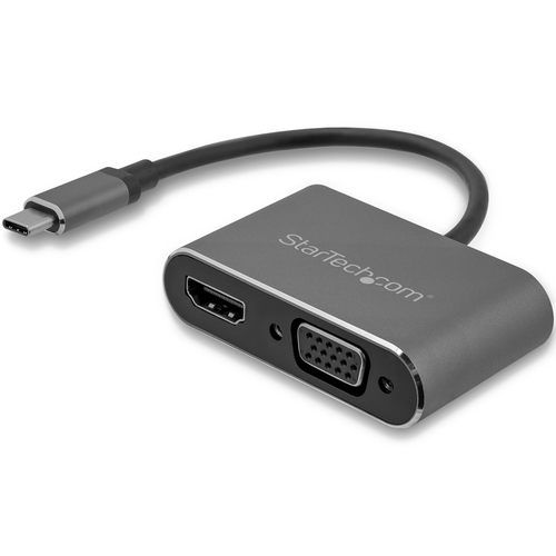 Bild von StarTech.com USB-C auf VGA und HDMI Adapter - 2-in-1 - 4K 30Hz - Space Grey
