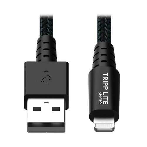 Bild von Tripp Lite M100-010-GY-MAX Hochleistungsfähiges USB-A auf Lightning Sync-/Ladekabel, UHMWPE und Aramidfasern, MFi-zertifiziert – 3,05 m