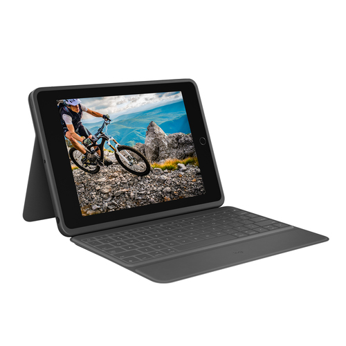 Bild von Logitech Rugged Folio QWERTY Spanisch Smart Connector Graphit