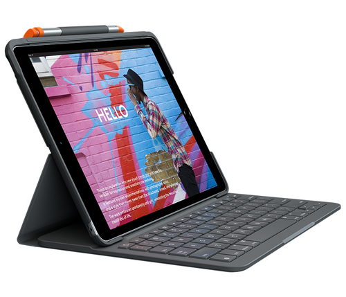 Bild von Logitech Slim Folio QWERTZ Schweiz Bluetooth Graphit