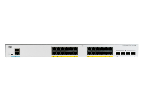 Bild von Cisco Catalyst C1000-24FP-4X-L Netzwerk-Switch Managed L2 Gigabit Ethernet (10/100/1000) Power over Ethernet (PoE) Grau
