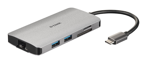 Bild von D-Link DUB-M810 Notebook-Dockingstation & Portreplikator Kabelgebunden USB 3.2 Gen 1 (3.1 Gen 1) Type-C Silber