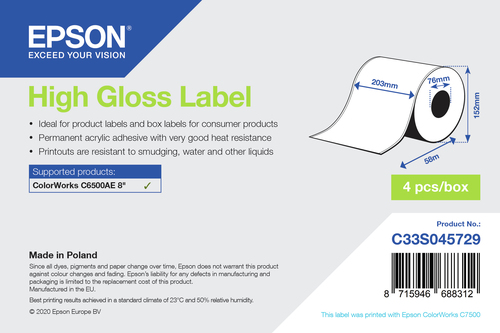 EPSON HIGH GLOSS LABEL CONTINUOUS
