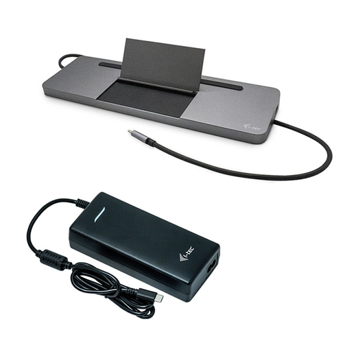 Bild von i-tec Metal USB-C Ergonomic 4K 3x Display Docking Station with Power Delivery 85 W + Universal Charger 112 W