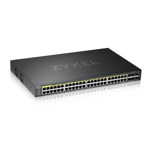 Bild von Zyxel GS2220-50HP-EU0101F Netzwerk-Switch Managed L2 Gigabit Ethernet (10/100/1000) Power over Ethernet (PoE) Schwarz