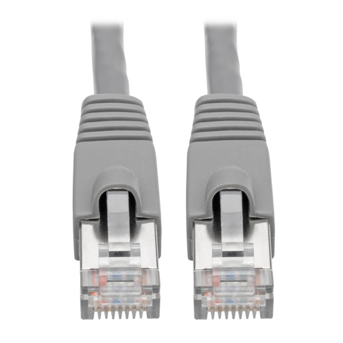 Bild von Tripp Lite N262-006-GY Hakenloses, geschirmtes Cat6a STP-Ethernet-Kabel, 10G, (RJ45 Stecker/Stecker), PoE, Grau, 1,83 m