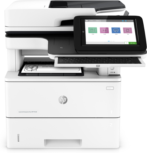 Bild von HP LaserJet Enterprise Flow MFP M528z, Drucken, Kopieren, Scannen, Faxen, Drucken über die USB-Schnittstelle an der Vorderseite des Druckers; Scannen an E-Mail; Beidseitiger Druck; Beidseitiges Scannen