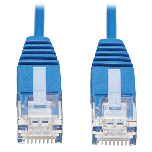 Bild von Tripp Lite N200-UR03-BL Anvulkanisiertes, extra schlankes, Cat6-Gigabit-UTP-Ethernet-Kabel (RJ45 Stecker/Stecker), blau, 0,91 m