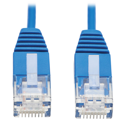 Bild von Tripp Lite N200-UR6N-BL Anvulkanisiertes, extra schlankes, Cat6-Gigabit-UTP-Ethernet-Kabel (RJ45 Stecker/Stecker), blau, 15,24 cm