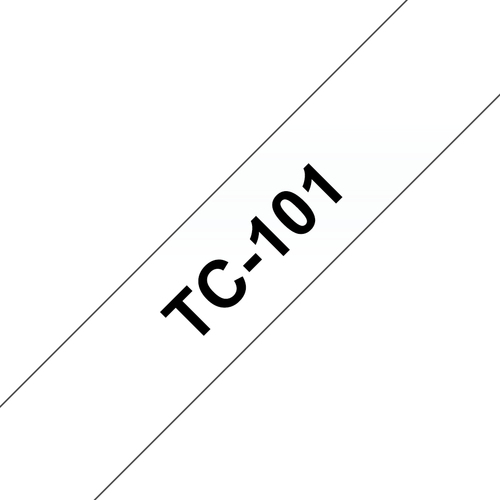 Bild von Brother TC-101 Etiketten erstellendes Band Schwarz auf transparent