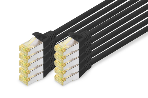 Bild von ASSMANN Electronic CAT6A S/FTP Netzwerkkabel Schwarz 0,25 m S/FTP (S-STP)