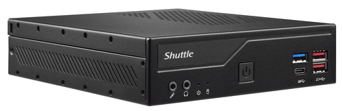 Bild von Shuttle Slim PC DH470C , S1200, 1x HDMI, 2x DP , 2x LAN, 2x COM, 8x USB, 1x 2.5&quot;, 2x M.2, 24/7 Dauerbetrieb, inkl. VESA
