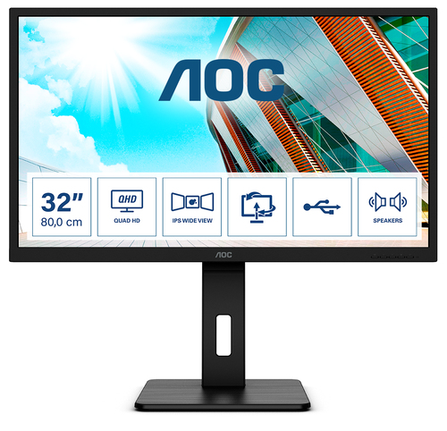 Bild von AOC P2 Q32P2 Computerbildschirm 80 cm (31.5 Zoll) 2560 x 1440 Pixel 2K Ultra HD LED Schwarz