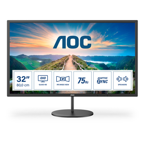 Bild von AOC V4 Q32V4 Computerbildschirm 80 cm (31.5 Zoll) 2560 x 1440 Pixel 2K Ultra HD LED Schwarz