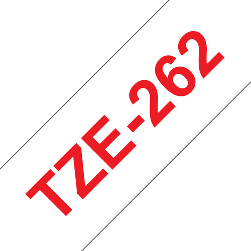 Bild von Brother TZE-262 Etiketten erstellendes Band Rot aud Weiss