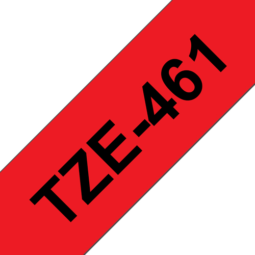 Bild von Brother TZE-461 Etiketten erstellendes Band Schwarz auf rot