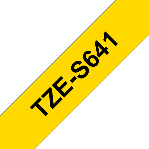 Bild von Brother TZE-S641 Etiketten erstellendes Band Schwarz auf gelb TZ