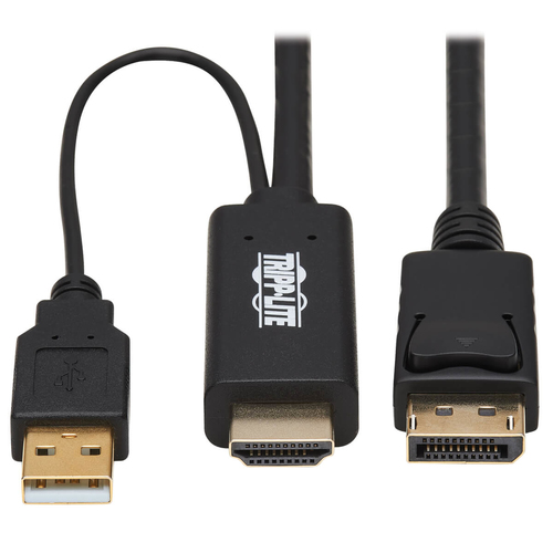 Bild von Tripp Lite P567-02M Videokabel-Adapter 2 m HDMI + USB DisplayPort Schwarz