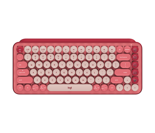 Bild von Logitech POP Keys Wireless Mechanical Keyboard With Emoji Keys Tastatur Universal Bluetooth AZERTY Französisch Pink