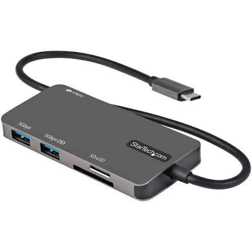 Bild von StarTech.com USB-C-Multiport-Adapter - USB-C auf 4K HDMI, 100W Power-Delivery-Pass-Through, SD/MicroSD-Steckplatz, 3 Port USB 3.0 Hub - USB-C Mini-Dock - 30 cm langes angeschlossenes Kabel