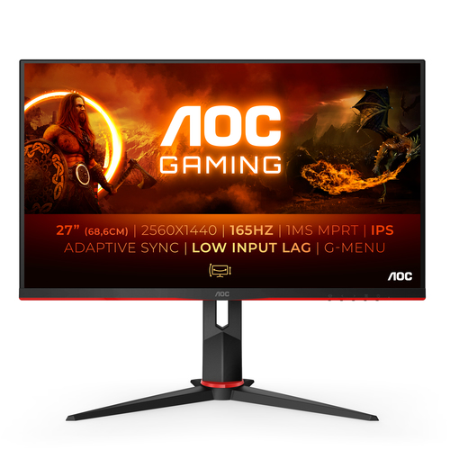 Bild von AOC Q27G2S/EU Computerbildschirm 68,6 cm (27 Zoll) 2560 x 1440 Pixel Quad HD LED Schwarz, Rot