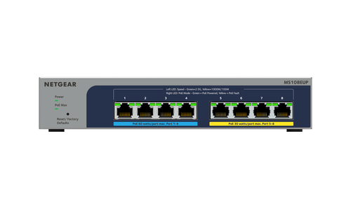 Bild von NETGEAR 8-port Ultra60 PoE++ Multi-Gigabit (2.5G) Ethernet Plus Switch Managed L2/L3 2.5G Ethernet (100/1000/2500) Power over Ethernet (PoE) Grau