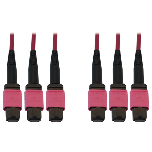 Bild von Tripp Lite N858B-30M-3X8MG InfiniBand/Glasfaserkabel 3x MTP/MPO OFNR Schwarz, Magenta