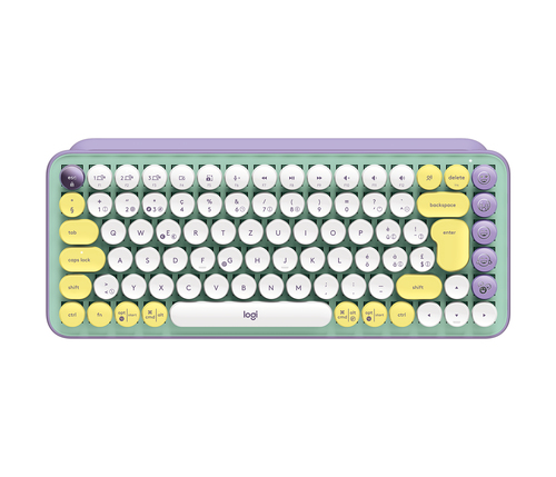 Bild von Logitech POP Keys Wireless Mechanical Keyboard With Emoji Keys Tastatur Universal RF Wireless + Bluetooth QWERTZ Schweiz Mintfarbe