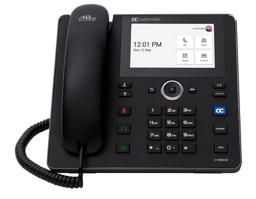 Bild von AudioCodes C455HD IP-Telefon Schwarz 8 Zeilen TFT WLAN