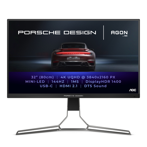 Bild von AOC Porsche PD32M LED display 80 cm (31.5 Zoll) 3840 x 2160 Pixel 4K Ultra HD IPS Schwarz, Grau