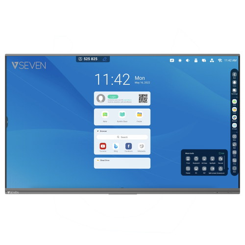 Bild von V7 IFP7502-V7PRO Interaktives Whiteboard 190,5 cm (75 Zoll) 3840 x 2160 Pixel Touchscreen Schwarz USB / Bluetooth
