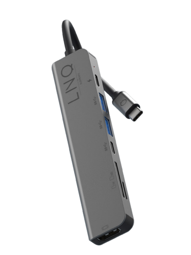 Bild von LINQ byELEMENTS LQ48004 Notebook-Dockingstation & Portreplikator Kabelgebunden USB 3.2 Gen 1 (3.1 Gen 1) Type-C Grau