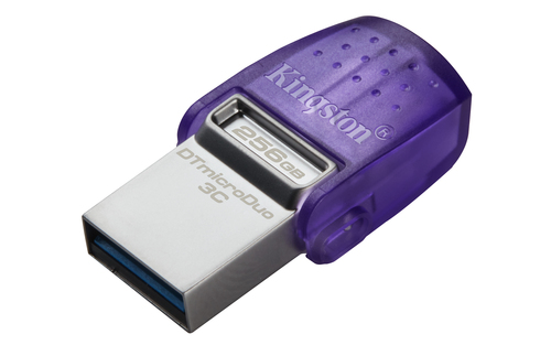 Bild von Kingston Technology DataTraveler microDuo 3C USB-Stick 256 GB USB Type-A / USB Type-C 3.2 Gen 1 (3.1 Gen 1) Edelstahl, Violett