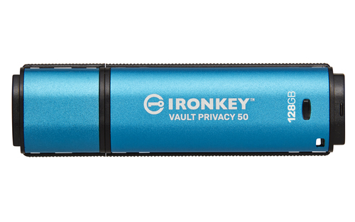 Bild von Kingston Technology IronKey Vault Privacy 50 USB-Stick 128 GB USB Typ-A 3.2 Gen 1 (3.1 Gen 1) Blau