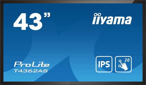 Bild von iiyama T4362AS-B1 Signage-Display Interaktiver Flachbildschirm 108 cm (42.5 Zoll) IPS 500 cd/m² 4K Ultra HD Schwarz Touchscreen Eingebauter Prozessor Android 8.0 24/7