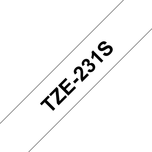 BROTHER TZE-231S BLACK/WHITE 12MM/4M