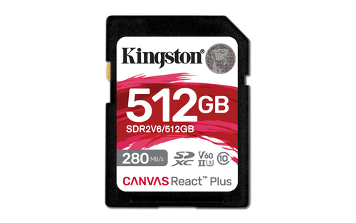 KINGSTON 512GB SDXC CANVAS REACT PLUS U3