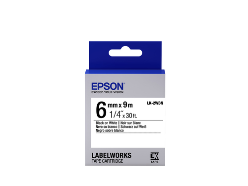 EPSON TAPE LK-2WBN STD BLK-/WHT 6/9