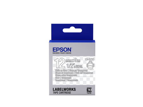EPSON TAPE LK-4TWN CLEAR WHITE/CLEAR