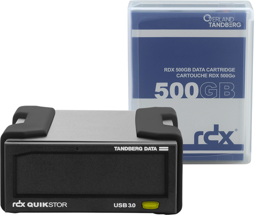 Bild von Overland-Tandberg RDX Laufwerkskit mit 500GB Kassette, extern, schwarz, USB3+