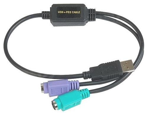 Bild von Datalogic ADP-203 Wedge to USB Adapter PS/2-Kabel 0,5 m 2x 6-p Mini-DIN USB A Schwarz