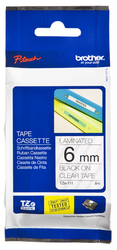 BROTHER TZE-111 LAMINATED TAPE 6MM 8M
