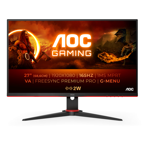 Bild von AOC 27G2SAE/BK Computerbildschirm 68,6 cm (27 Zoll) 1920 x 1080 Pixel Full HD LED Schwarz, Rot