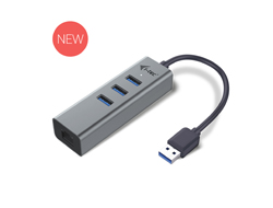 Bild von i-tec Metal USB 3.0 HUB 3 Port + Gigabit Ethernet Adapter