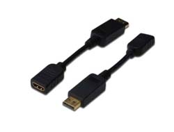 Bild von Digitus DisplayPort Adapter / Konverter, DP/St - HDMI Typ A/Bu